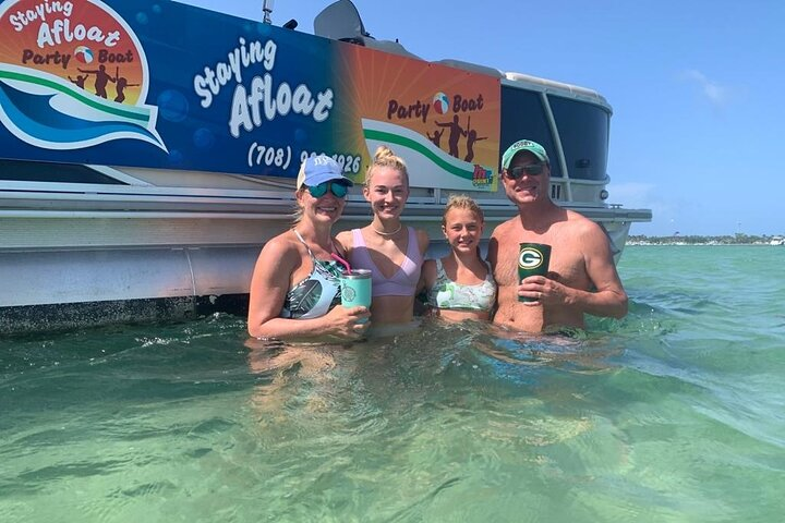 Family fun time at the sandbar